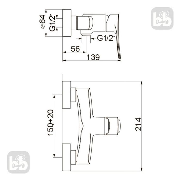 DANIELLA смеситель для душа, хром, 35 мм