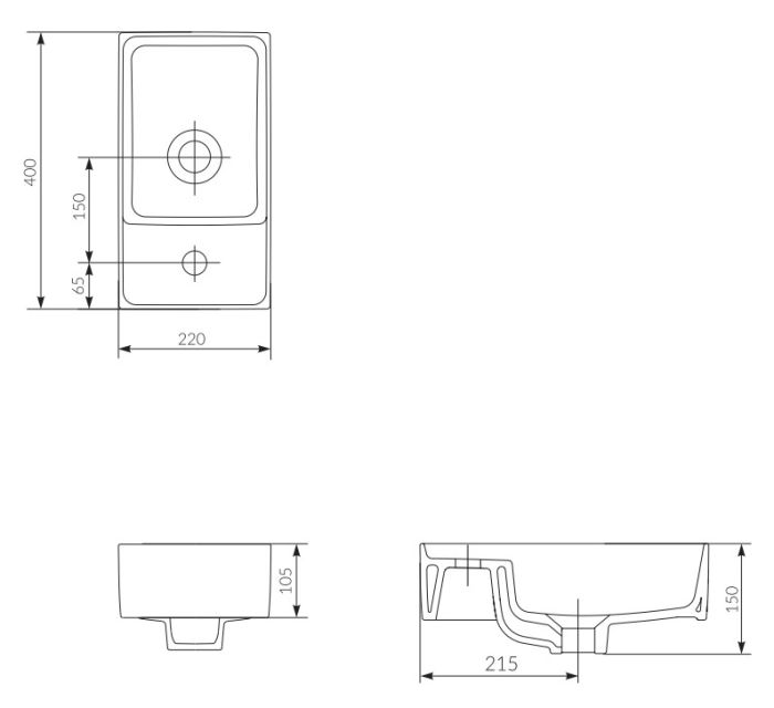 Умивальник 40 см Crea (CCWF1007298215), Cersanit