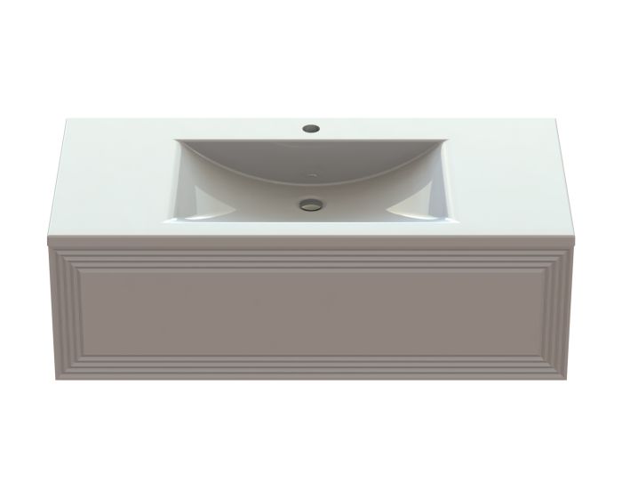 Тумба "Глория" 100 см с умывальником "Орфей" Белый