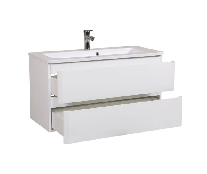 Шафка з умивальником підвісна Акцент Альфа 100, Аква Родос