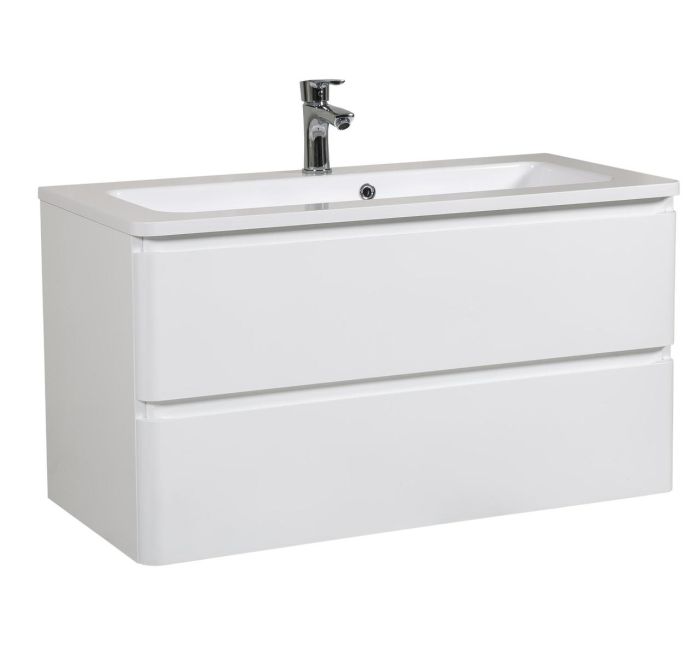 Шафка з умивальником підвісна Акцент Альфа 100, Аква Родос