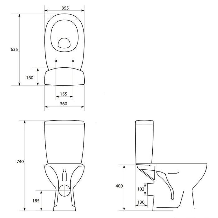 Компакт Arteco 658 Clean On 011 с крышкой полипропилен soft-close CCKZ1014400777 Cersanit