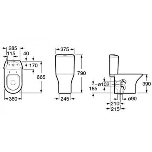 Компакт Gap с крышкой soft-close (А34947800W), Roca