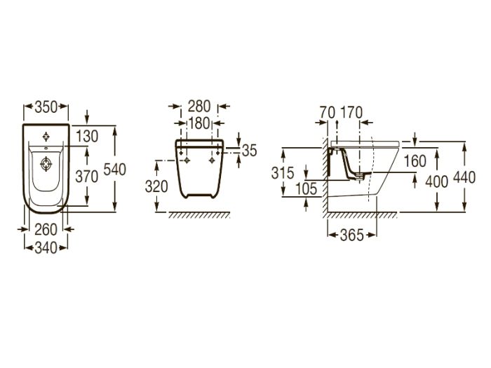 Біде підвісне  Гап А357475000 ROCA