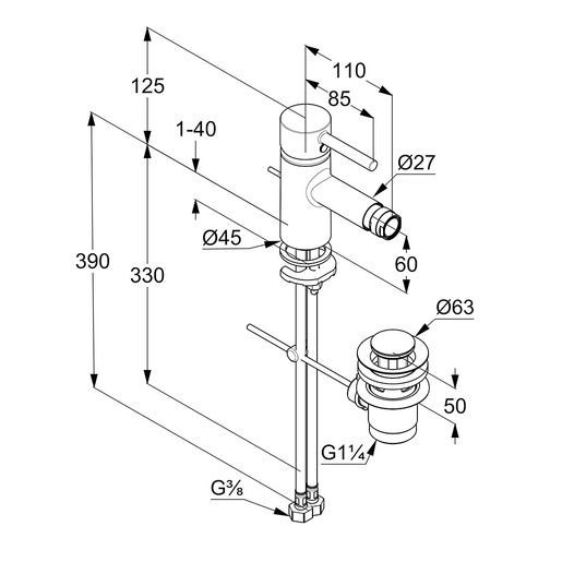 Смеситель для биде DN 15 Bozz (385330576), Kludi