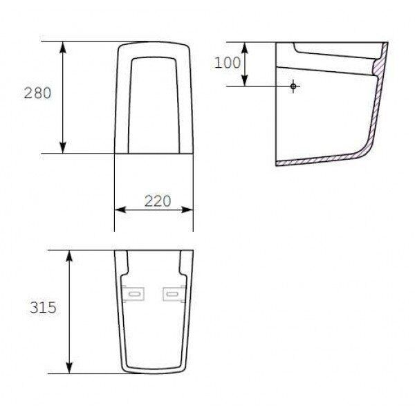 Напівколона для умивальника Carina (CCPS1000190936), Cersanit