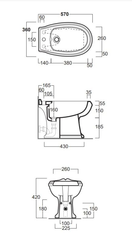 Биде напольное Arcade (AR833), SIMAS
