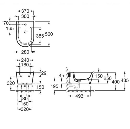 Inspira round біде підвісн. A357525000