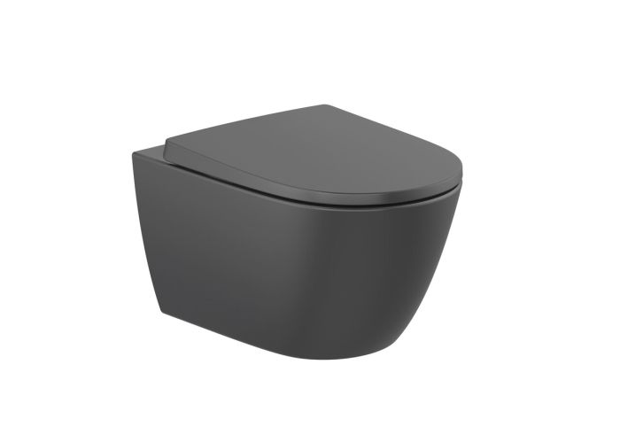 Унітаз підвісний Ona Rimless Black matt з кришкою soft-close Roca