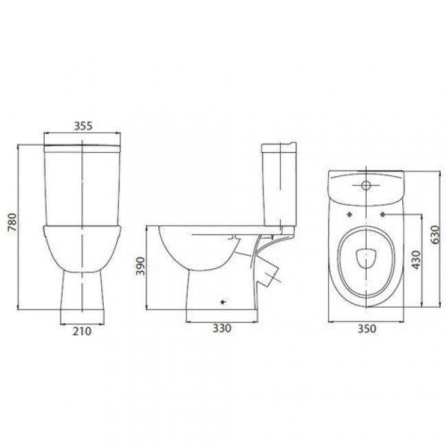 Унитаз-компакт напольный Kolo FREJA PREMIUM с косым сливом, с крышкой Duroplast Soft-close