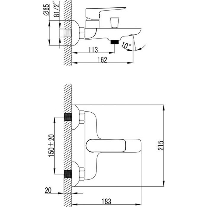 Смеситель для ванной Classic X070083 RAVAK