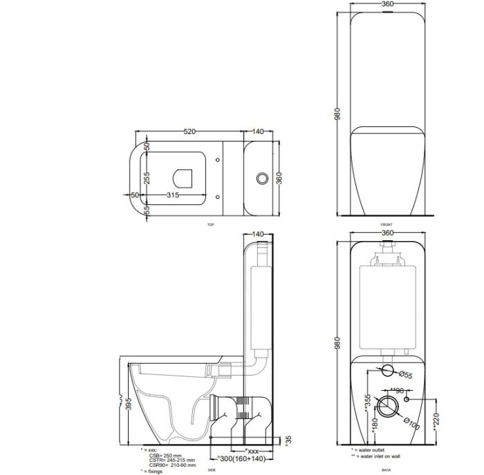 Бачок для унітаза Shui (SHCM), CIELO