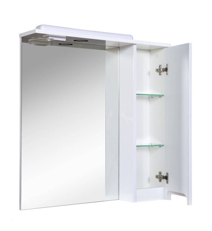 Дзеркало з шафкою Квадро 70 (R), Аква Родос