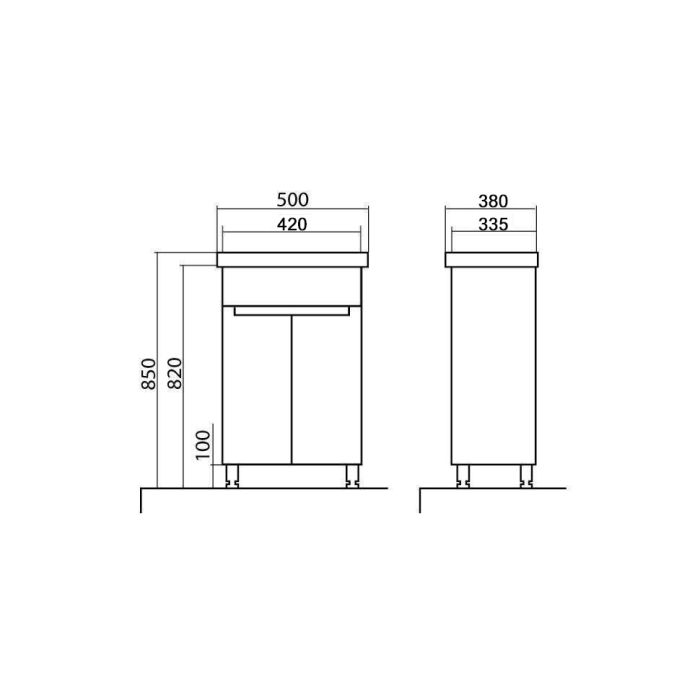 Тумба с умывальником Омега Frame 50, Аква Родос