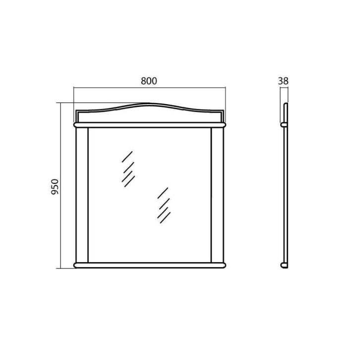 Дзеркало Мікела 80 Білий Патина Хром, Аква Родос
