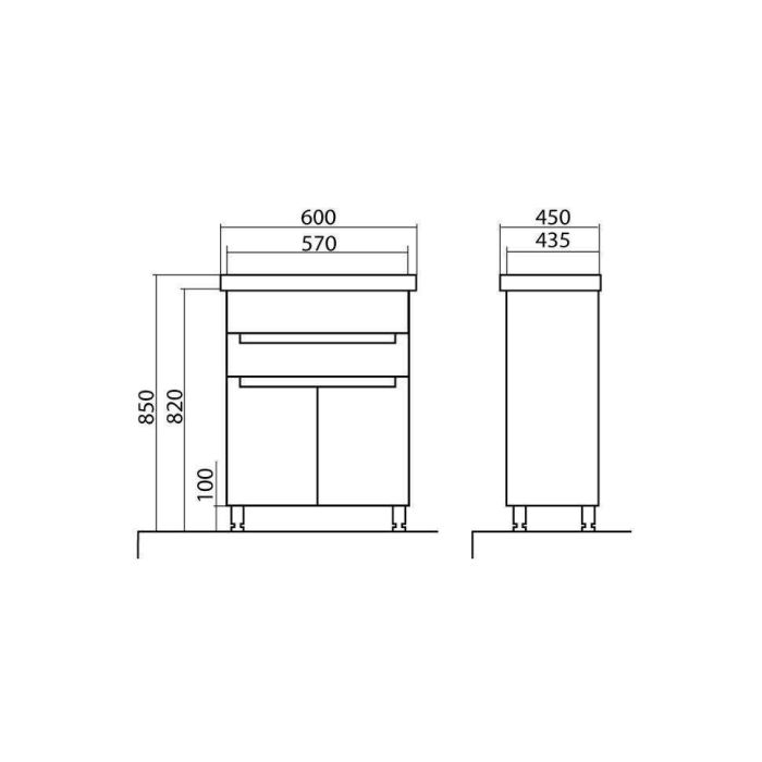 Шафка з умивальником Омега Frame 60, Аква Родос