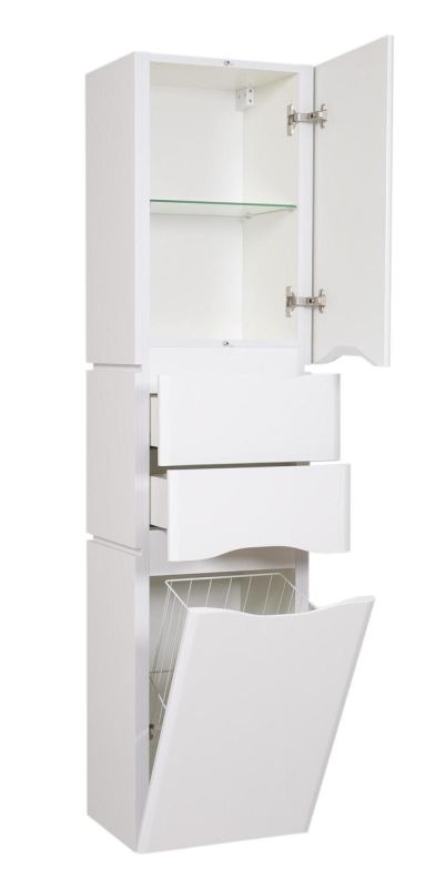 Пенал подвесной правый Венеция Белая, Аква Родос