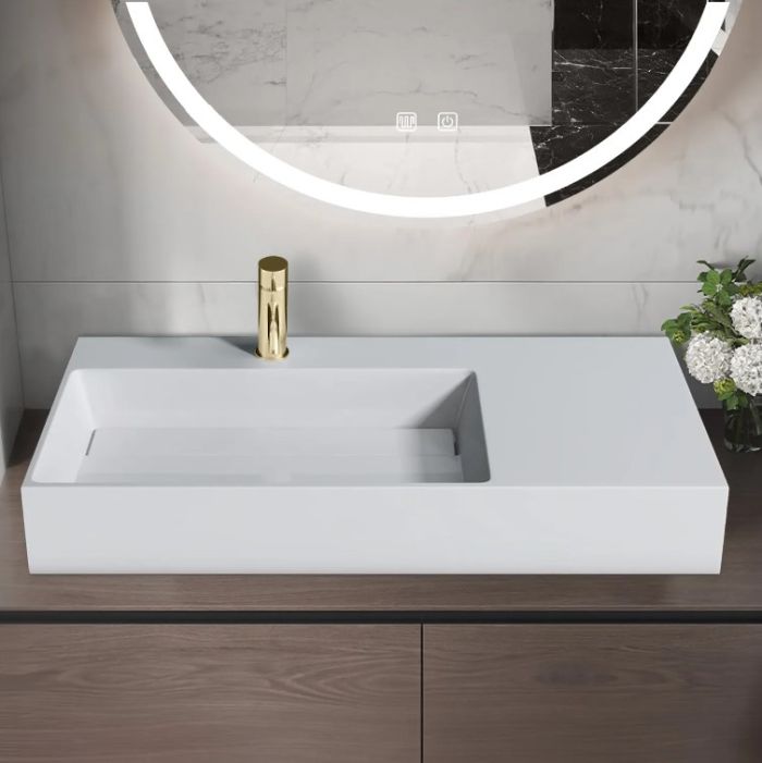 Умивальник REA ARCHI 75 WHITE накладний підвісний