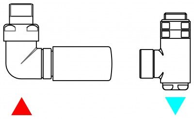 Набір вентилів термостатичний трьохосьовий з трійником лівий хром Terma