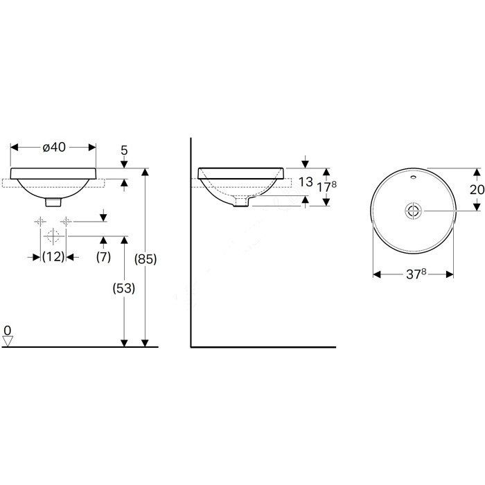 Умывальник VariForm 40 (500.701.01.2) Geberit