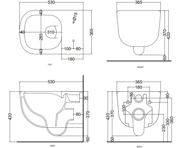 Подвесной унитаз Era Rimless (ERVSK), CIELO