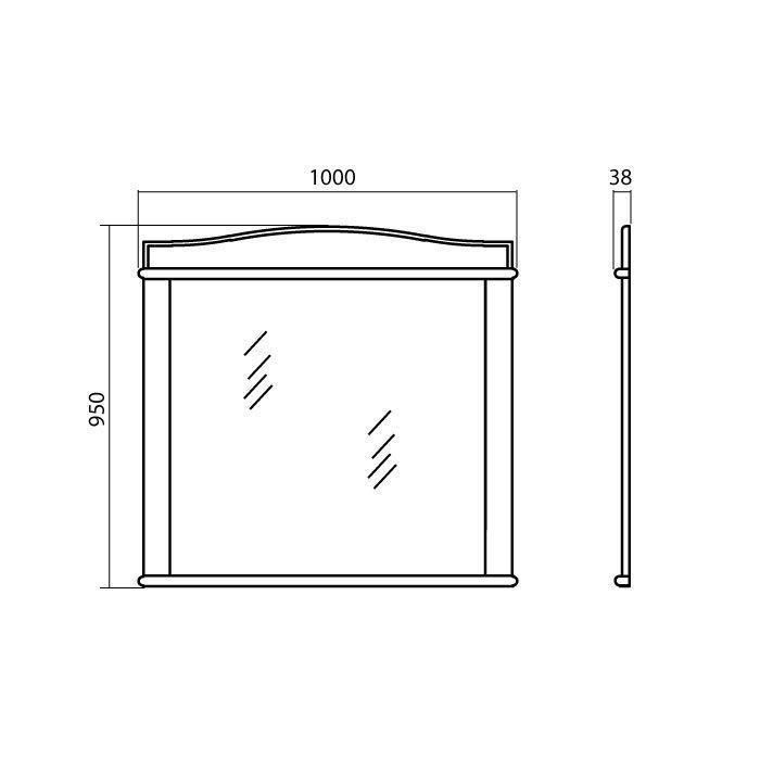 Дзеркало Мікела 100 Білий Патина Хром, Аква Родос
