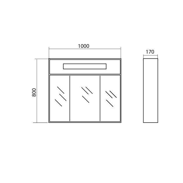 Зеркальный пенал Париж 100, Аква Родос