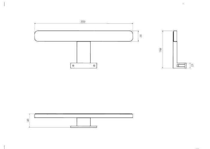 Підсвітка LED Alpha 30 см 4.5W хром, Аква Родос