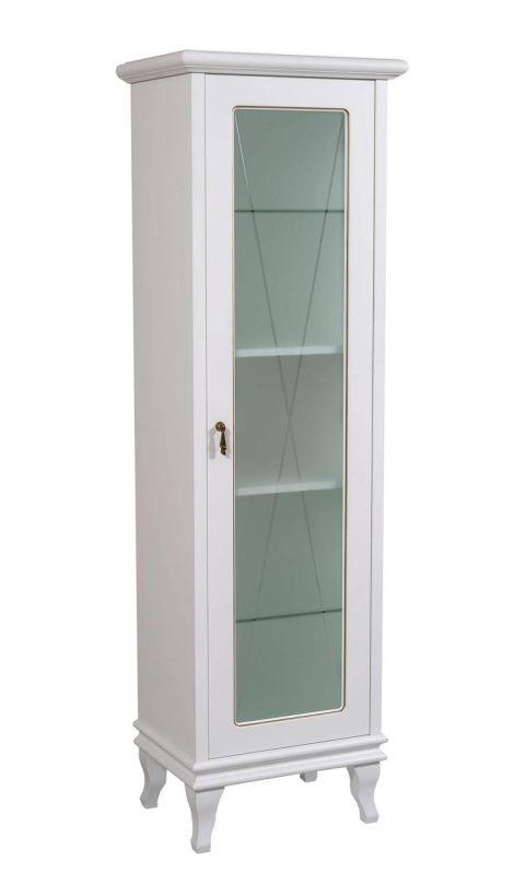 Пенал напольный Беатриче Белый Патина Хром (L-R), Аква Родос