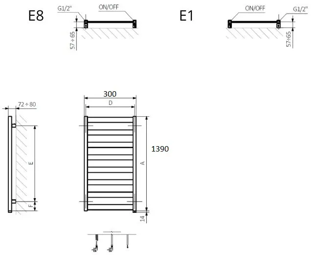 Рушникосушка Vivo One 1390x300 Metallic Stone WWVON139030KMSTE1P Terma