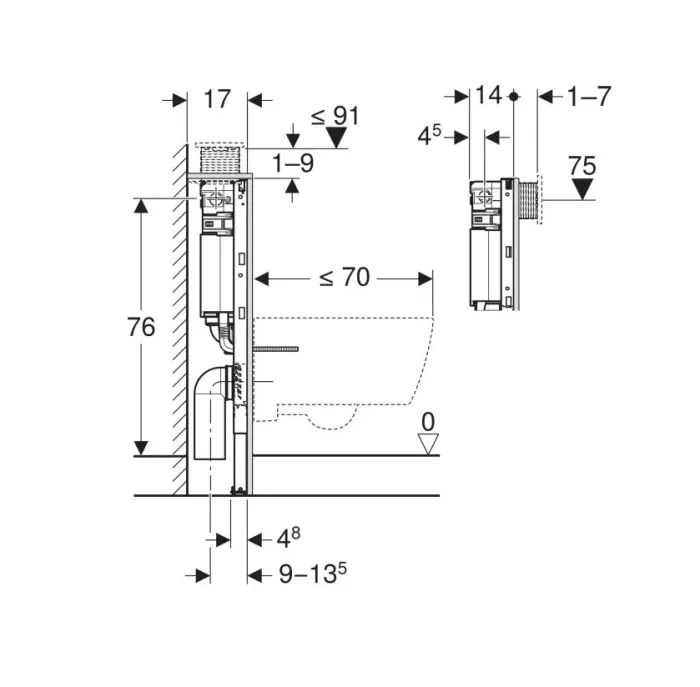 Інсталяція для унітаза H82 Duofix Omega 111.003.00.2 Geberit