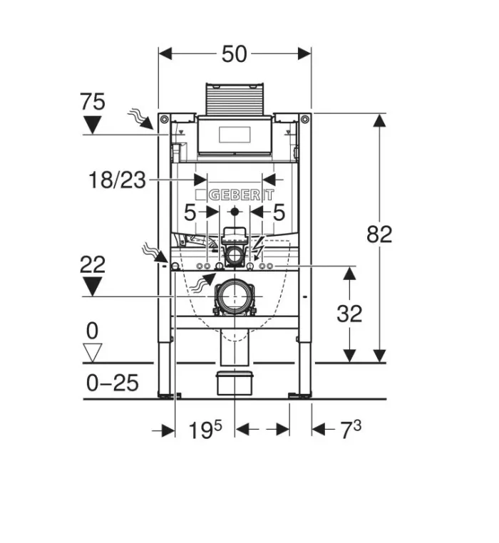 Інсталяція для унітаза H82 Duofix Omega 111.003.00.2 Geberit