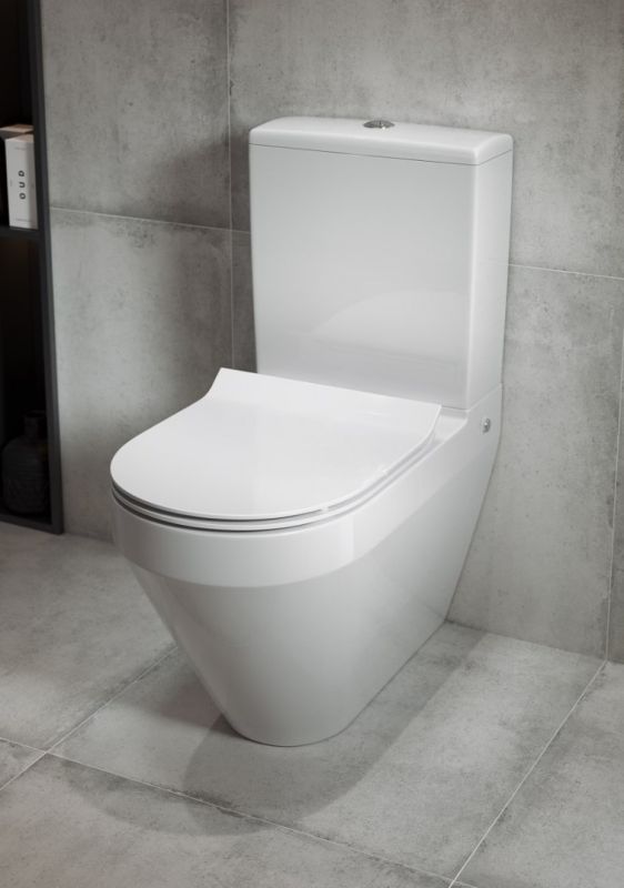 Унітаз підлоговий Crea Oval CleanOn з кришкою Slim дюропласт soft close (CCCZ1005956213) Cersanit