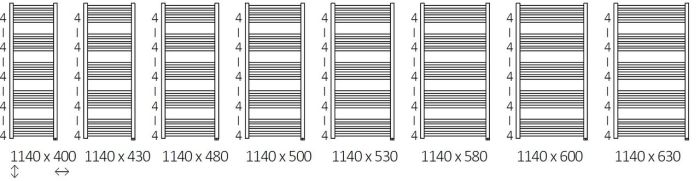 Полотенцесушитель TERMA Fiona ONE 1140х430 RAL 9005 Mat E8