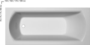 Ванна прямокутна DOMINO II 170х75, RAVAK