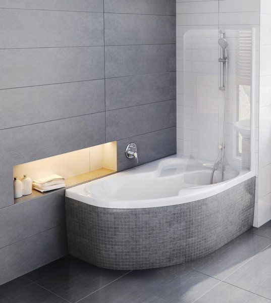 Шторка для ванны одноэлементная CVSK1 ROSA 140-150 R Transparent, (7QRM0C00Y1) RAVAK