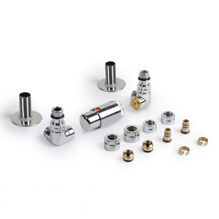 Набір вентилів трьохосьовий термостатичний правий хром Vision All in One Terma