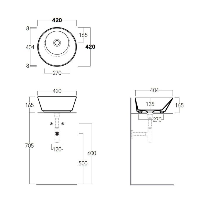 Умивальник WA 01 Wave (WA01WM) White matt, SIMAS