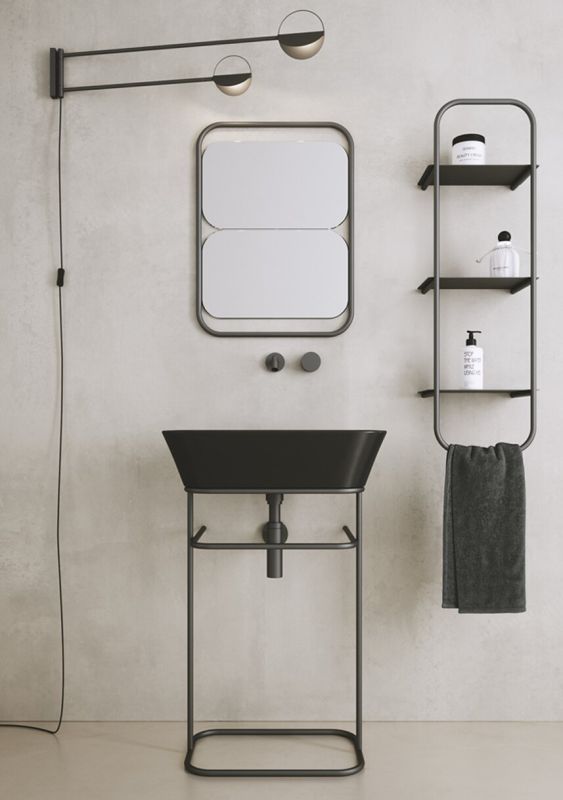 Умывальник WA 02 Wave (WA02NM) Blak matt, SIMAS