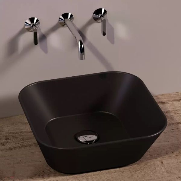 Умивальник WA 03 Wave (WA03NM) Blak matt, SIMAS