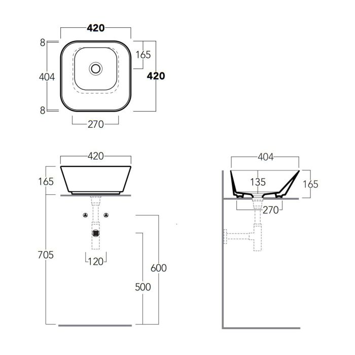 Умывальник WA 03 Wave (WA03WM) White matt, SIMAS