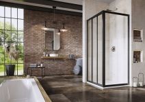 Душова стінка нерухома одноелементна APSS-80 1980 Transparent Black 940403R2Z1 RAVAK