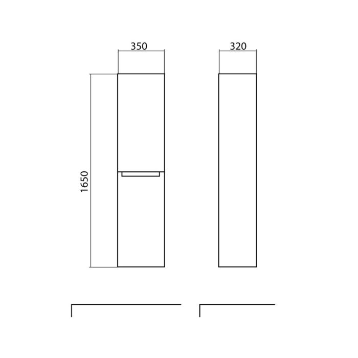 Пенал подвесной правый Омега, Аква Родос