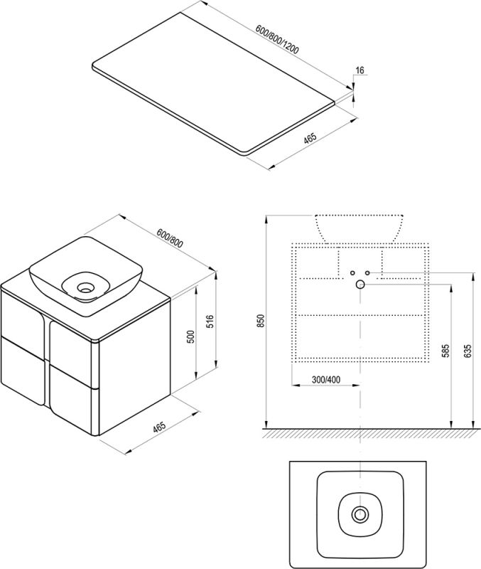 Стільниця 600 Balance White RAVAK