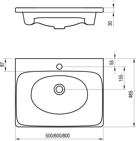 Умывальник Balance 800 RAVAK