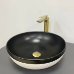 Умывальник VBI ORMELA BLACK WHITE MATT накладной