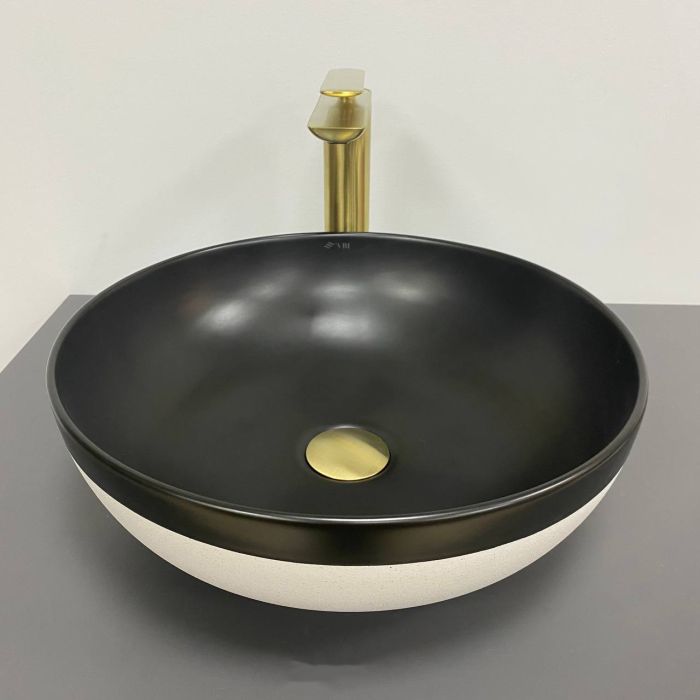 Умывальник VBI ORMELA BLACK WHITE MATT накладной