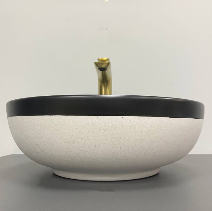 Умывальник VBI ORMELA BLACK WHITE MATT накладной