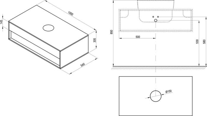 Шкафчик под умывальник Step SD 1000 White-White RAVAK