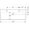Умывальник Geberit Smyle Square 120 см, из 2 отв. под смеш., с переливом, 500.253.01.1